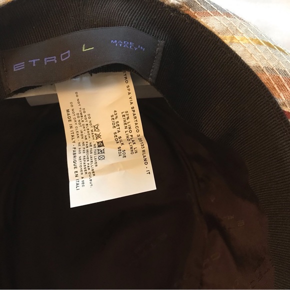 Etro Mens Large Linen & Silk Hat - Picture 3 of 4